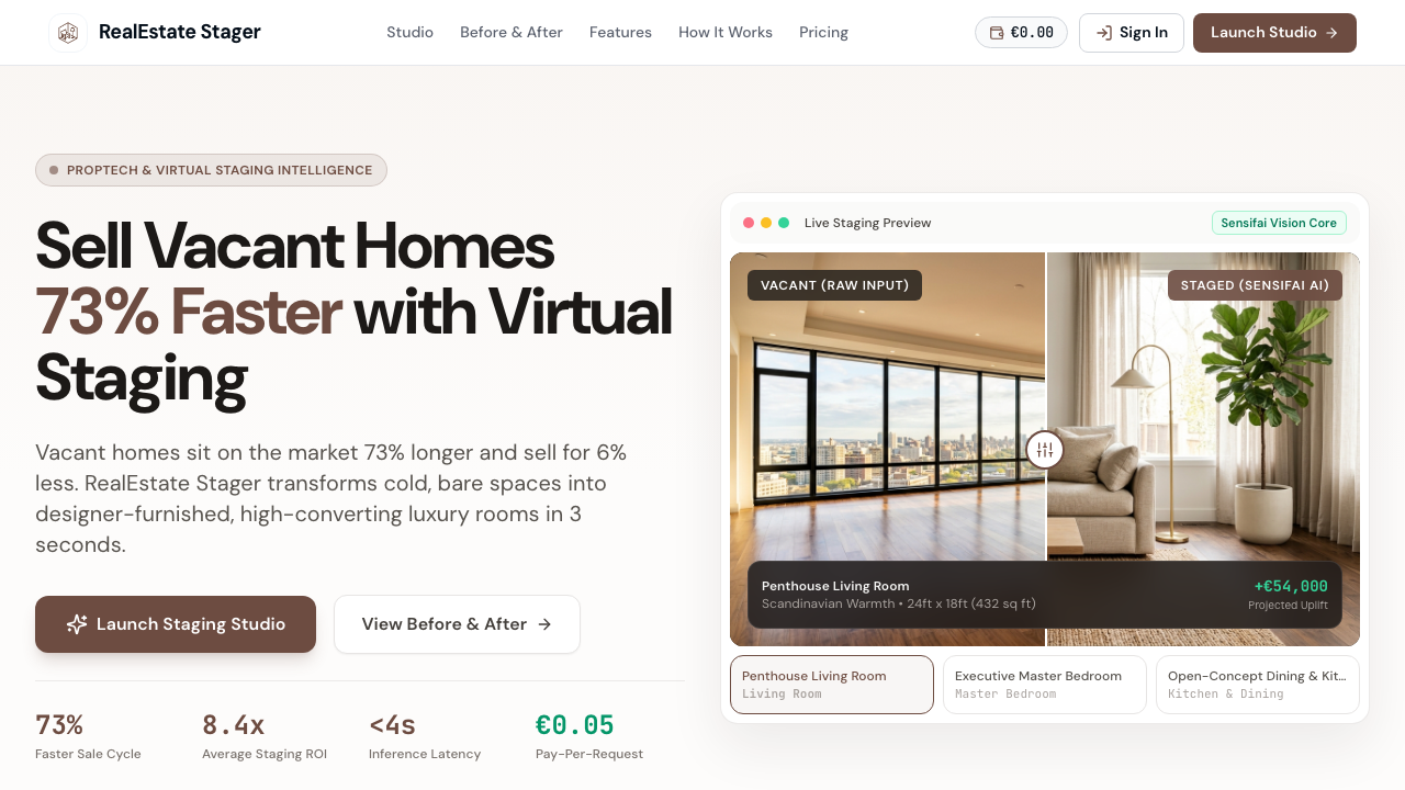 RealEstate Stager Live Dashboard and Interactive Workspace